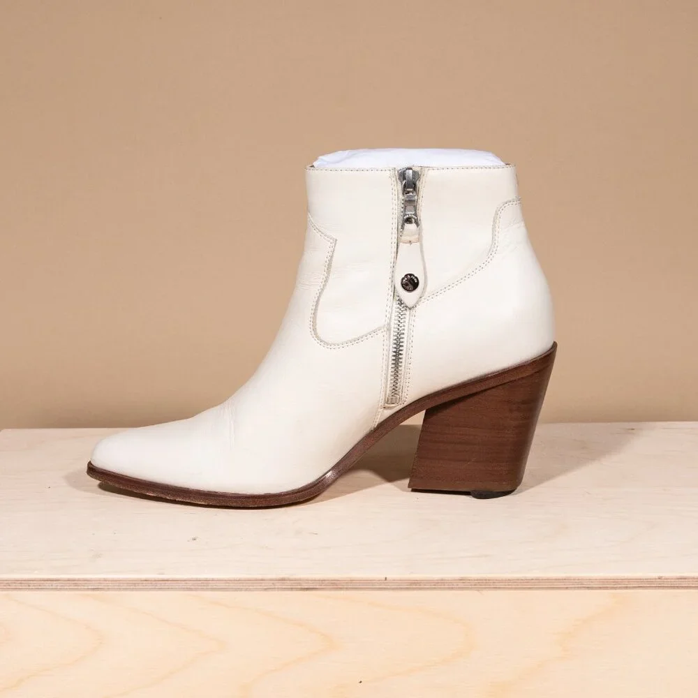 Rag & Bone Razor Boot Antique White Leather - Size 39/9 - Picture 5 of 11